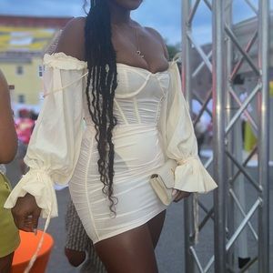 Oh Polly Sheer Cream Dress